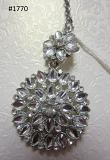 Mang Tika, Indian Designer Maang Tikka Silver CZ Crystal Stones #3051770